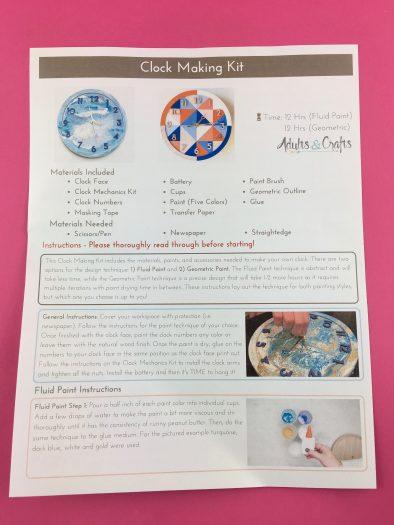 Adults & Crafts Review - Clock Making Kit - January 2018