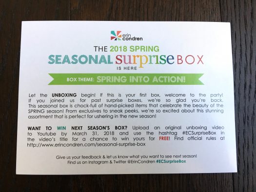 Erin Condren Seasonal Surprise Box Review - Spring 2018