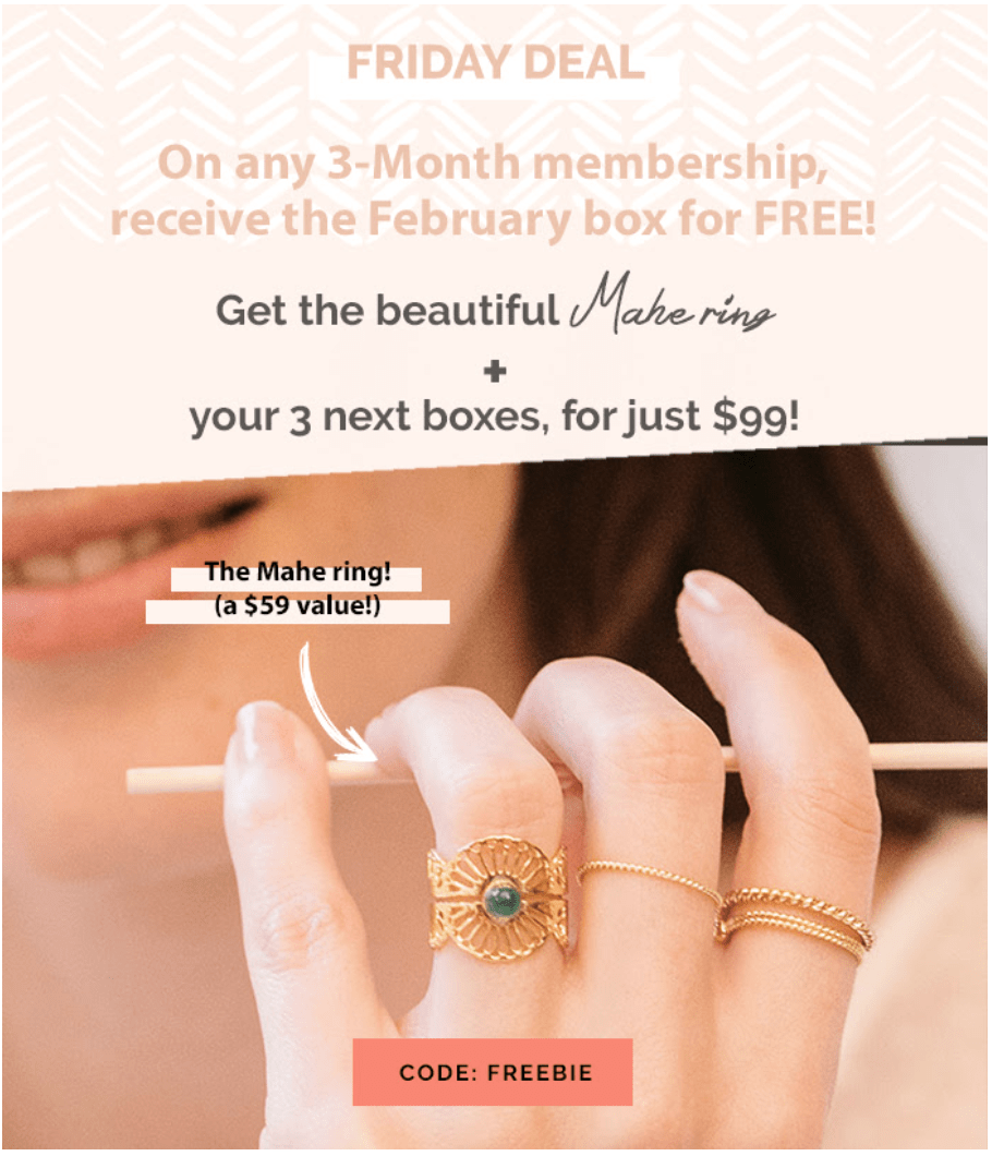 Emma & Chloe Coupon Code – Free Ring with First Box!