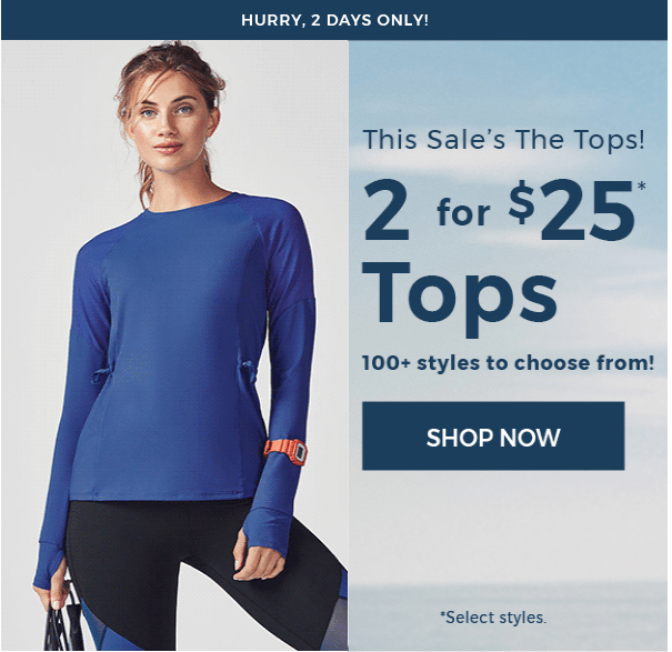 Fabletics 2 for $25 Top Sale