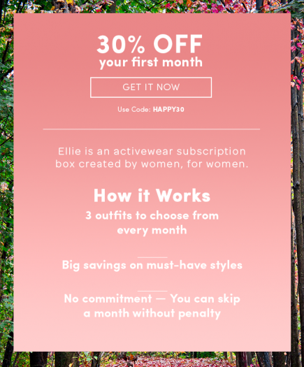 Ellie Coupon Code - Save 30% Off Your First Month