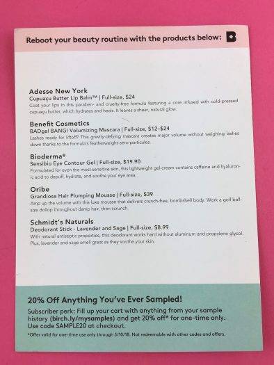 Birchbox Review + Coupon Code - April 2018