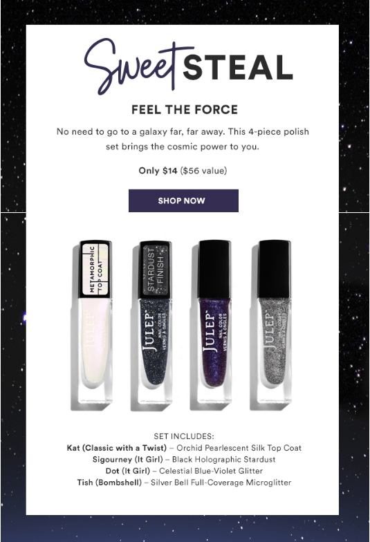 Read more about the article Julep: Feel the Force Sweet Steal!