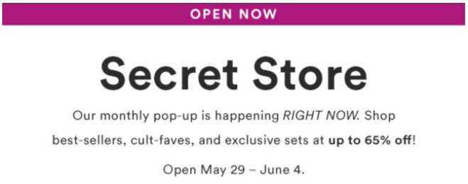 Julep Secret Store Now Open – June 2018