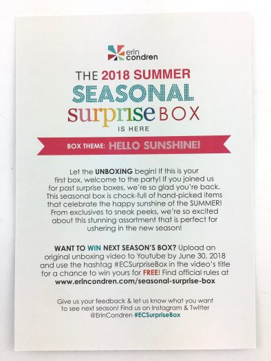 Erin Condren Seasonal Surprise Box Review - Summer 2018