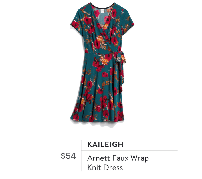 kaela faux wrap knit dress