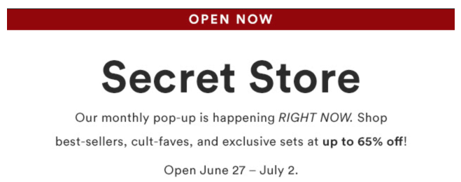 Julep Secret Store Now Open – July 2018
