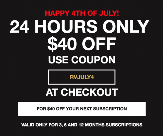 EXTENDED: Robb Vices 4th of July Sale – $40 Off 3-Month Subscription!