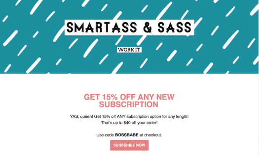 Smartass and Sass Sale – Save 15% Off Subscriptions!