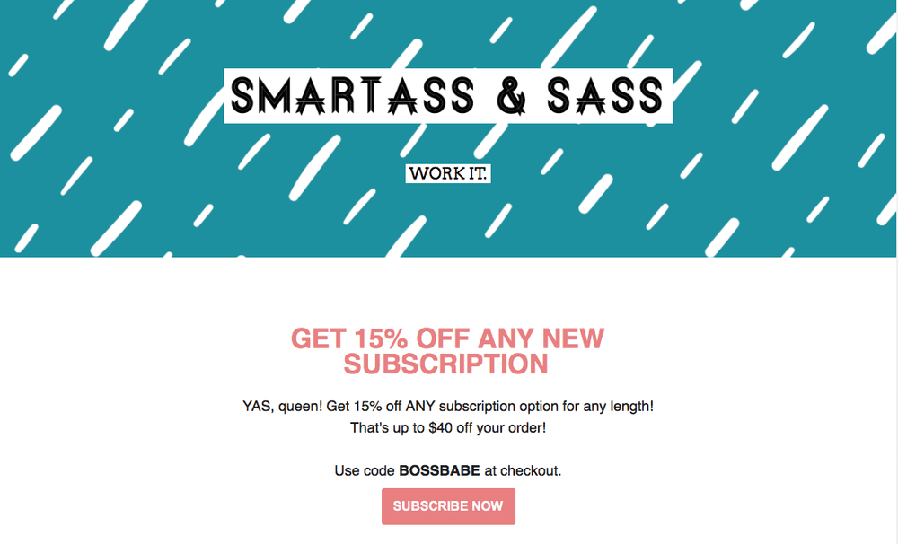 Smartass and Sass Sale – Save 25% Off September Boxes!