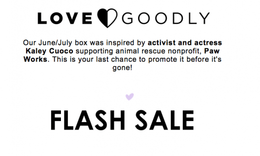Read more about the article LOVE Goodly Flash Sale – Save 50% off the June Box!