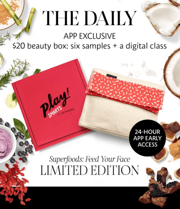 Sephora Play! SMARTS Superfoods: Feed Your Face Box – App Presale!