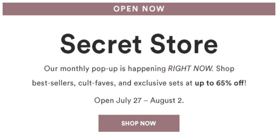 Julep Secret Store Now Open – August 2018