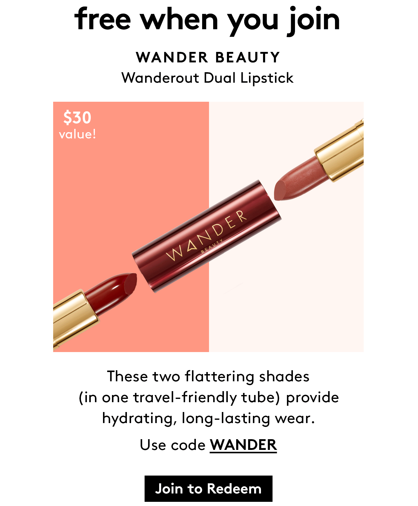 Read more about the article Birchbox Coupon – FREE Wander Beauty Wanderout Dual Lipstick with New Subscriptions