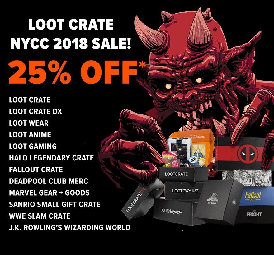 Read more about the article Last Day! Loot Crate NYCC 2018 Sale – Save 25%!
