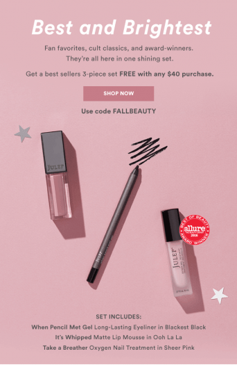 Read more about the article Julep Free Gift with Shop Purchases of $40+