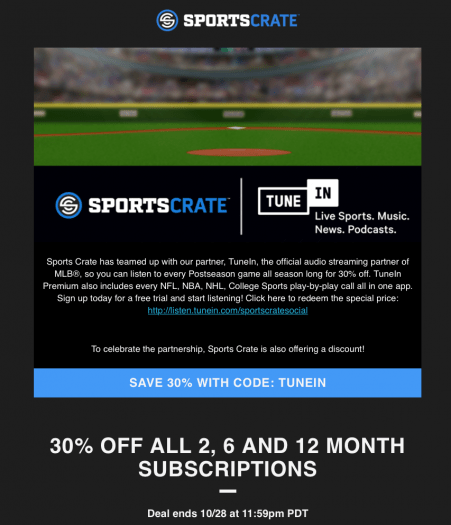 Sports Crate by Loot Crate Coupon Code - Save 30%!