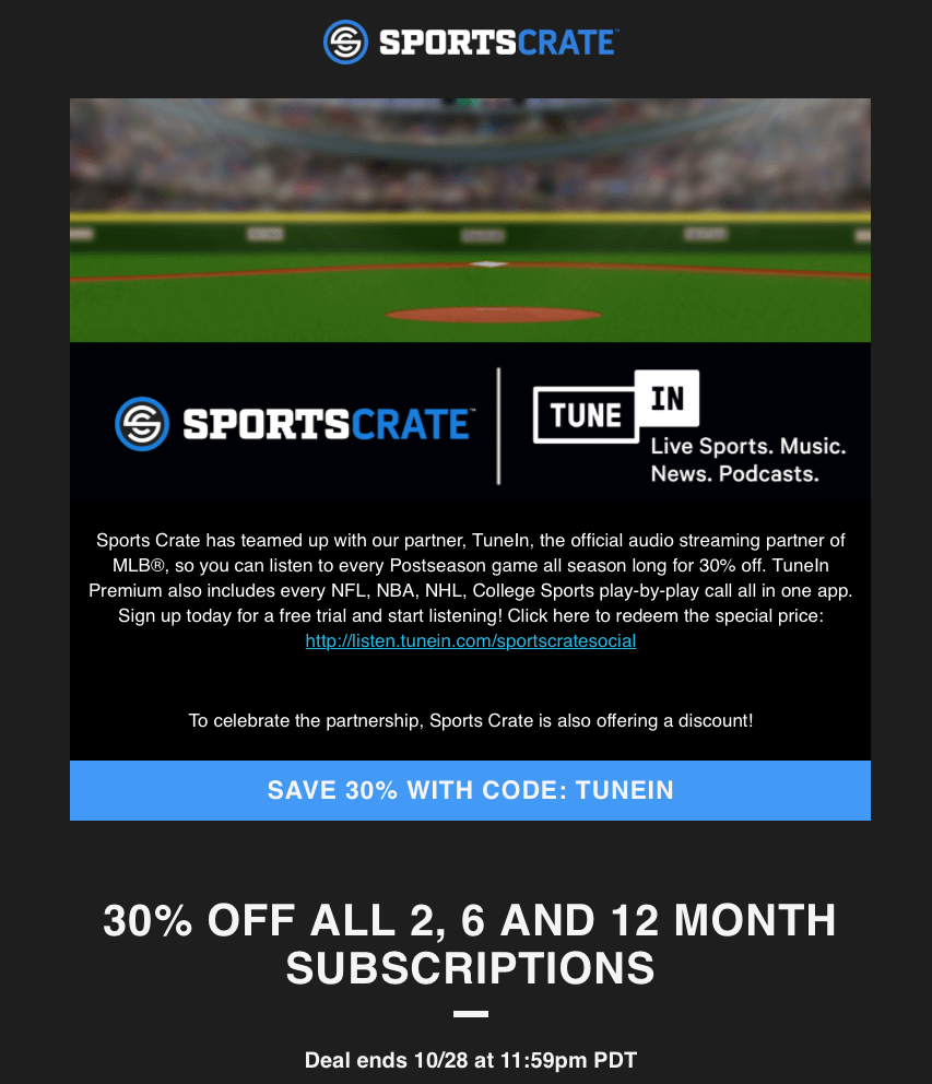 Sports Crate by Loot Crate Coupon Code – Save 30%!