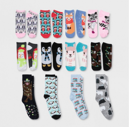 Women's Woodland Critters 12 Days of Socks Advent Calendar - On Sale Now