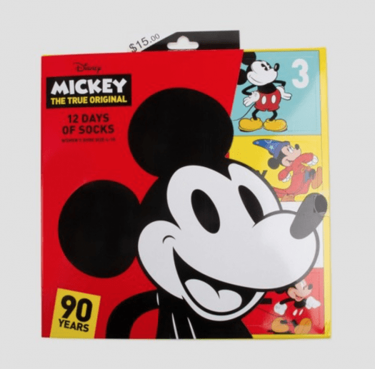 Women’s Disney Mickey Mouse 12pk Casual Socks Advent Calendar – On Sale Now