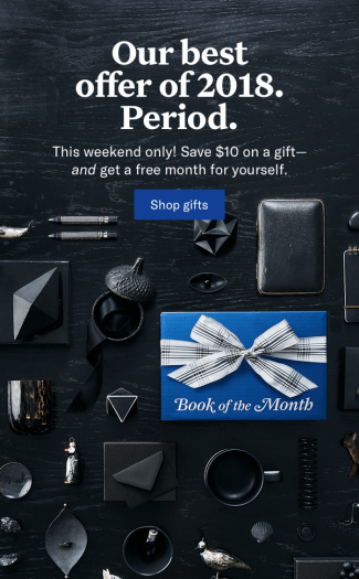 Read more about the article Book of the Month Black Friday Sale – Save $10 On a Gift Subscription, Get a Free Month for You!
