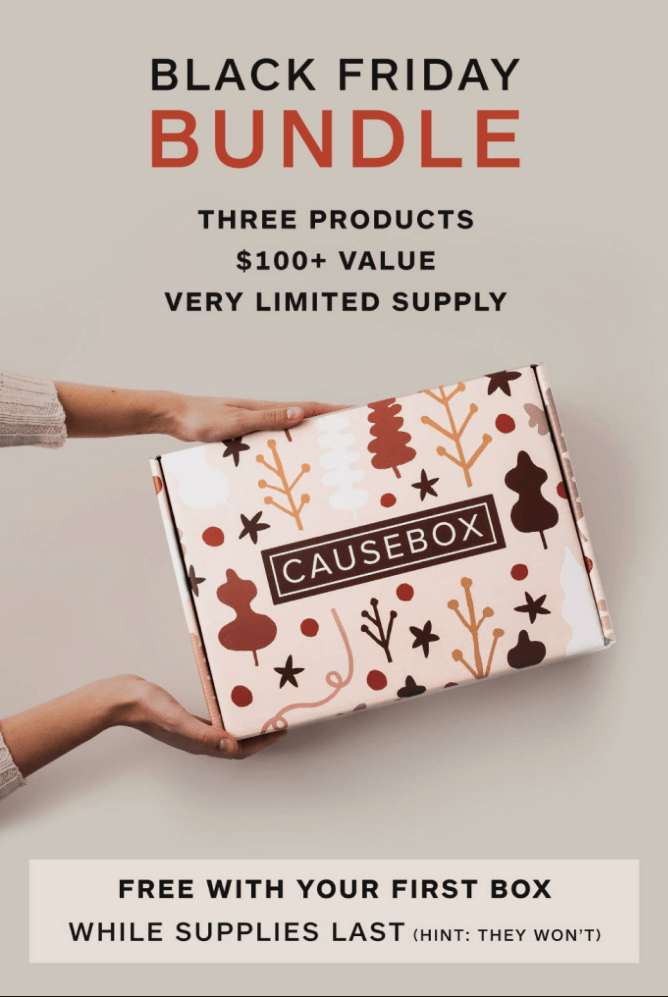 Read more about the article CAUSEBOX Black Friday Sale – Free $100+ Bundle with Subscriptions