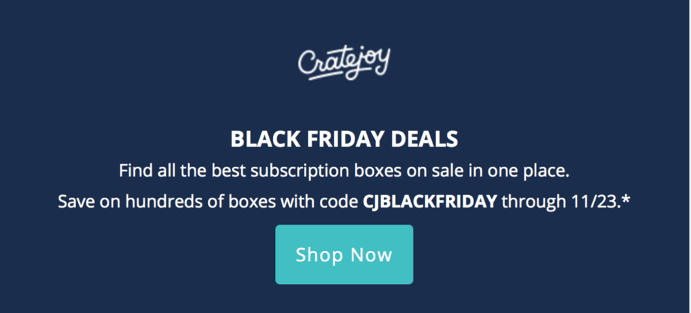 Read more about the article CrateJoy Black Friday Sale – Save On HUNDREDS of Boxes!