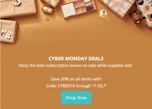 EXTENDED: CrateJoy Cyber Monday Sale – Save 30%!