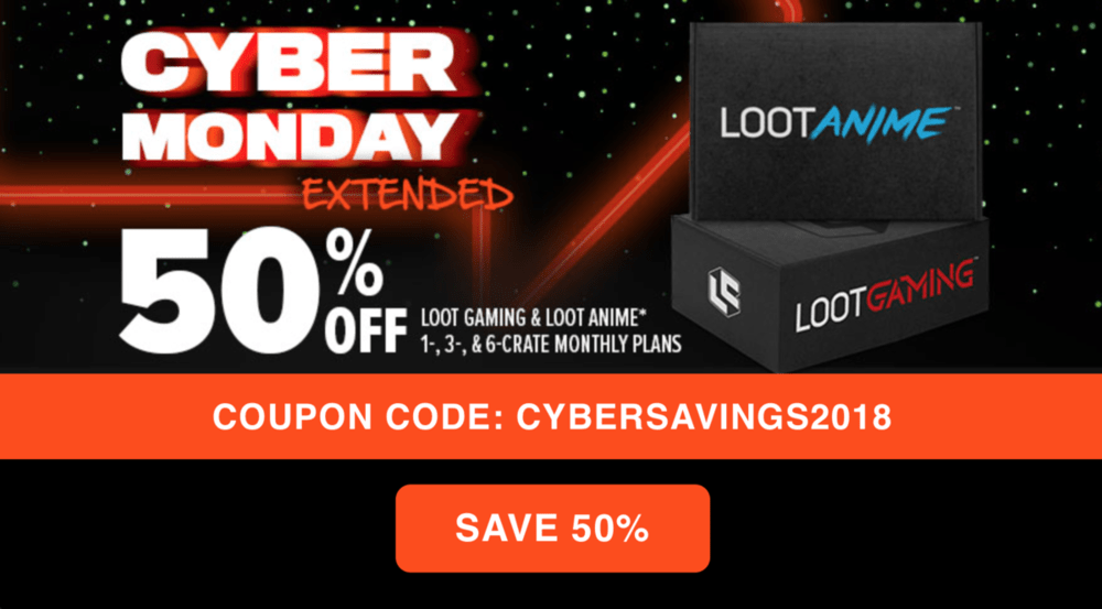 EXTENDED: Loot Crate Cyber Monday Sale – Save 50%!