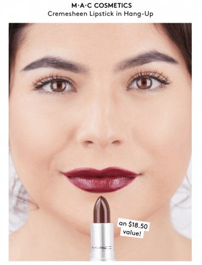 Birchbox Coupon – free full-size MAC Cosmetics Cremesheen Lipstick in Hang-Up with New Subscriptions