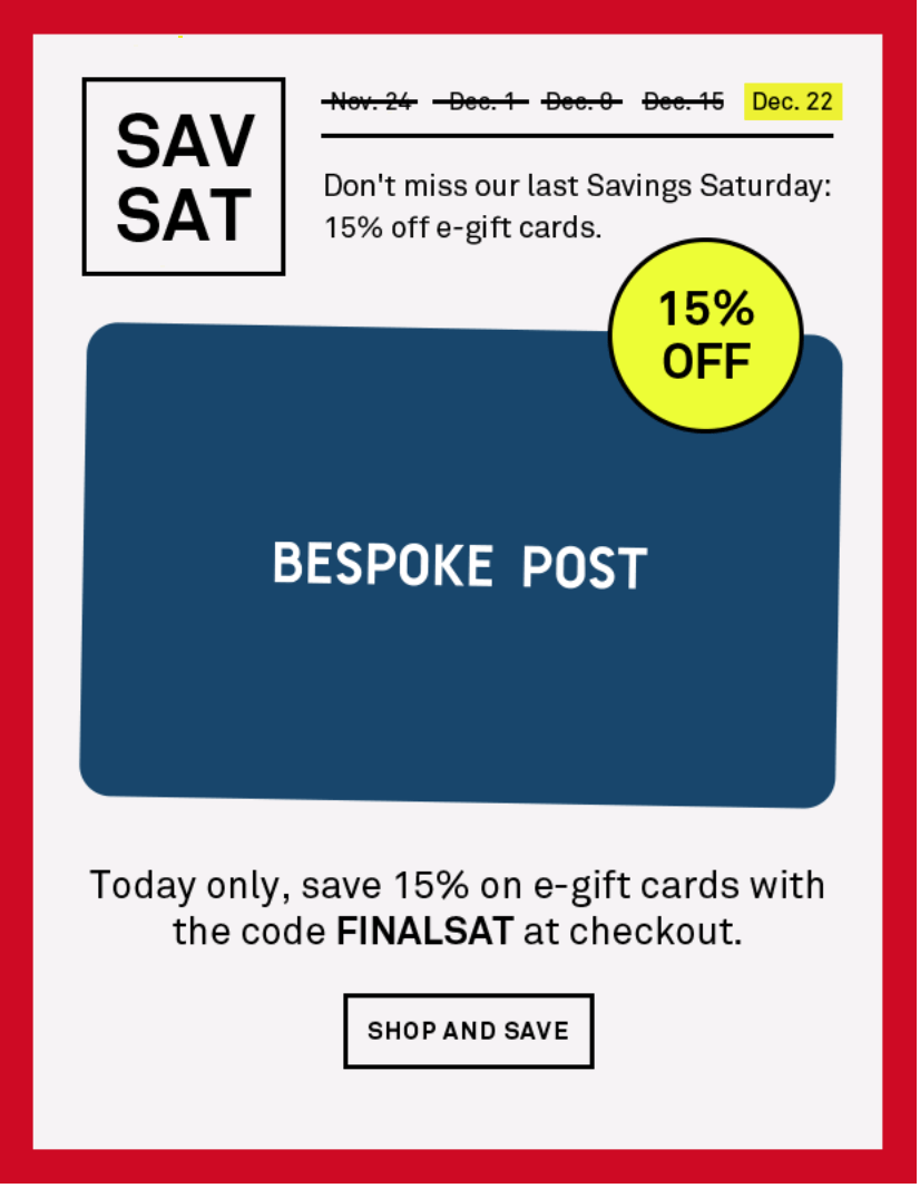 Bespoke Post – Save 15% Off E-Gift Cards!