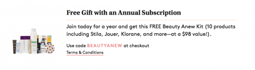 Birchbox Annual Subscription Coupon Code - Free 10 Piece Kit!