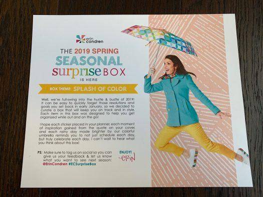 Erin Condren Seasonal Surprise Box Review - Spring 2019