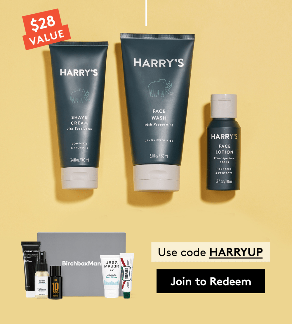 Birchbox Man Coupon: FREE Harry’s Trio With New Subscription!
