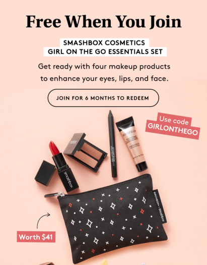 Birchbox Coupon – FREE Smashbox Cosmetics Girl On The Go Essentials Set with New Subscriptions