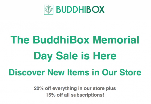BuddhiBox Memorial Day Sale