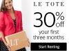 Le Tote Coupon – 30% Off Your First Three Months!