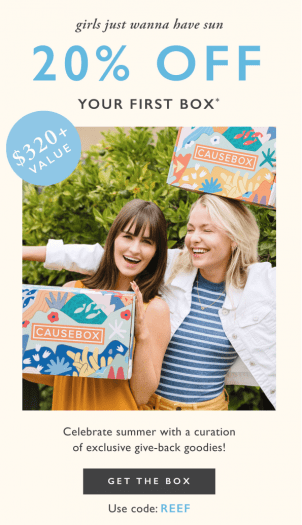 CAUSEBOX Summer 2019 Welcome Box – 20% Off Coupon Code