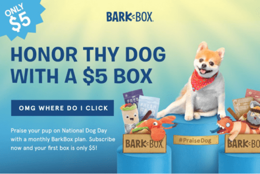BarkBox Coupon Code – $5 First Box
