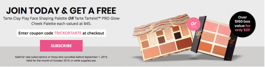 BOXYCHARM Coupon Code - Tarte Clay Play Face Shaping Palette OR Tarte Tarteist™ PRO Glow Cheek Palette