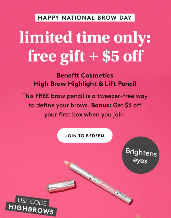 Read more about the article Birchbox Coupon – FREE Benefit Cosmetics High Brow Highlight & Life Pencil with New Subscriptions