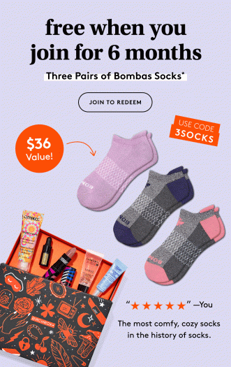 Birchbox – Free Bombas Socks with New 6-Month Subscription!
