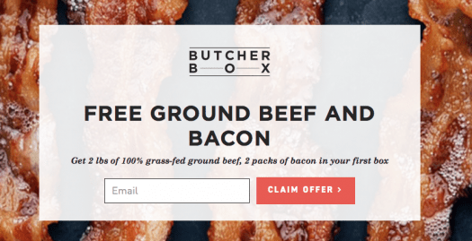 Butcher Box FREE grass-fed ground beef & 2 packs of bacon in your first box!