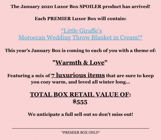 Luxor Box January 2020 Theme Reveal + Spoiler #1 + Free Gift