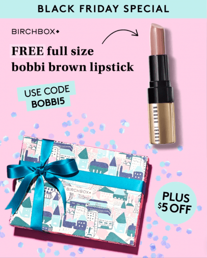 Birchbox Black Friday Coupon – Free Bobbi Brown Luxe Lip Color + $5 Off New Subscriptions