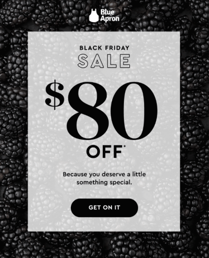 Blue Apron Black Friday Coupon Code - Save $80!