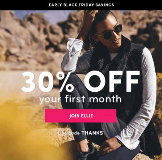Read more about the article Ellie Early Black Friday Coupon Code – Save 30% Off Your First Month