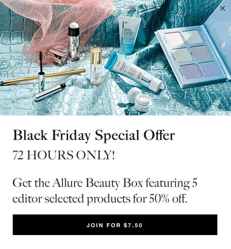 Allure Beauty Box Black Friday Offer – Get 50% off Your First Box