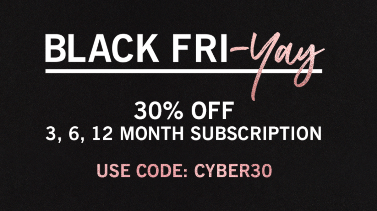 GLOSSYBOX Black Friday / Cyber Monday Coupon Code – Save 30% off Subscriptions