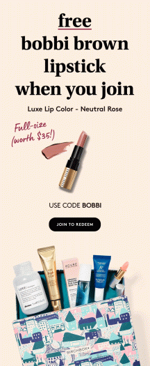 Birchbox Coupon – Free Bobbi Brown Luxe Lip Color in Neutral Rose with New Subscriptions